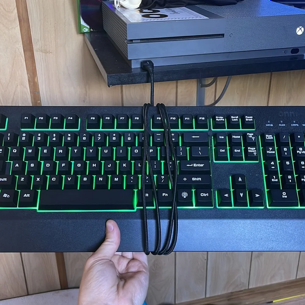 gaming keyboard and mouse it was only used one time it’s and onn gaming